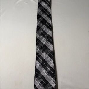 Ben Sherman Silk Tie - Black and Gray Plaid Tie